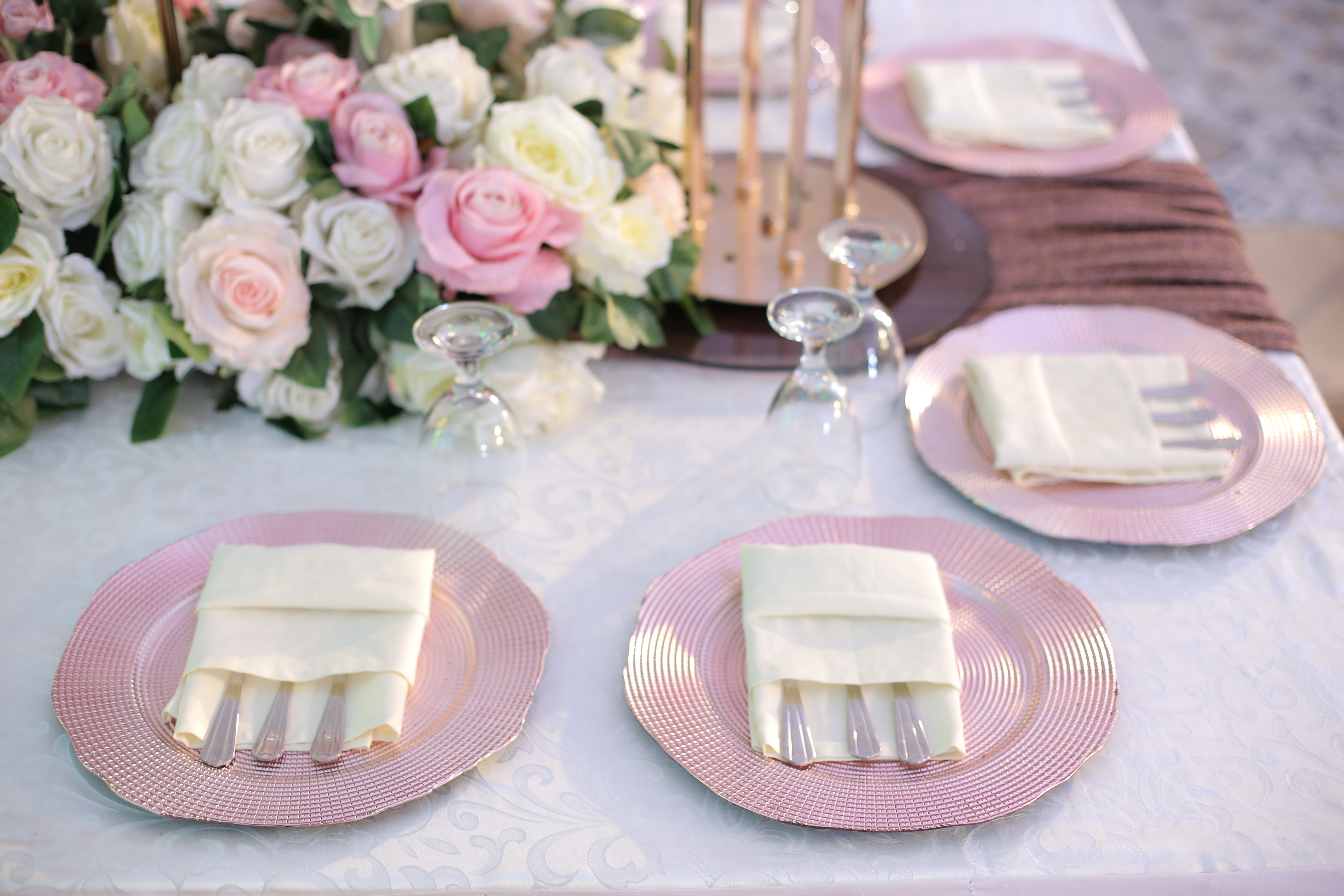 Blush place setting detail